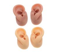 MAGICLULU 2pair Soft Silicone Ear Model for Anatomy Training and Jewelry Display Flexible Fake Ear for Piercing Practice