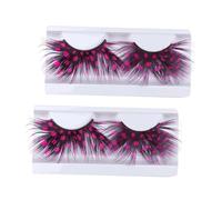 MAGICLULU 2Pairs False Eyelashes Lightweight Charming Costume Extension for Ladies Party Dance Deluxe Pink