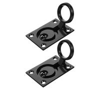 MAGICLULU 2pcs 304 Stainless Steel Yacht Hatch Pull Handles Square Flush Recessed Ring for Marine Deck Plate and Boat Cabin Hardware, Matte Black Large Boat Deck Pulls