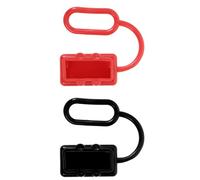 MAGICLULU 2pcs 50a Power Connector Dust Cap PVC Cover for Quick Connectors | Black and Red Set, Dustproof Sealing for Equipment Terminals, Clean Storage in Maintenance