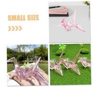 MAGICLULU 2Pcs Acrylic Origami Crane Models Large Pink Origami Statue Decorations for Holiday Parties Room Ornaments Collectible