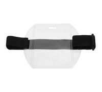 MAGICLULU 2Pcs Adjustable Arm Badge Holder Clear PVC Id Card Protective Covers with Elastic Polyester Band for Office Factory Staff Security Badge Display