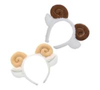 MAGICLULU 2pcs Adorable Animal Ear Headband Cute Sheep Horn Hair Accessory Soft Plush Cloth Material Versatile Styling Warmth for Festivals and Birthday Party