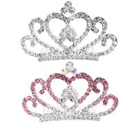 MAGICLULU 2pcs Alloy Crystal Rhinestone Crown Hair Combs for Beautiful and Sparkling Hair Accessories for Birthday Parties and Holiday Parties Dress