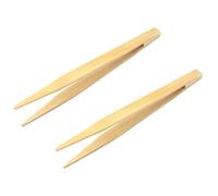 MAGICLULU 2pcs Anti-static Bamboo Tweezer Non-skid Feeding Clip for Reptiles Rustproof Pet Feeder Tool for Lizards Snakes Geckos for Safe Aquarium Food Handling