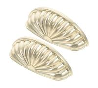 MAGICLULU 2pcs Antique Brass Shell Cup Handles Vintage Style Furniture Drawer Pulls for Closet Kitchen Cabinets Wardrobe Easy Installation with Wear Resistant Finish