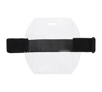 MAGICLULU 2pcs Arm Badge Holder Id Badge Holders 3.9x2.4x0.1inch Protective Cover Display Black PVC Polyester Ribbon for Restaurant and Airports Bus Cards Id Cards