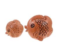 MAGICLULU 2Pcs Auspicious Wooden Fish Accessories Decorative Artware for DIY Bracelets Craftwork with Realistic Design for Creative Projects and Personal