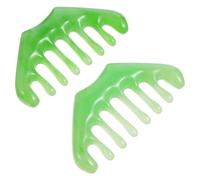 MAGICLULU 2pcs Beeswax 8-Tooth Scraping Comb Scalp Massager Hair Therapy Tool for Meridian Massage and Relaxation, Green Massage Comb Set for Stress Relief and Circulation