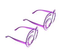 MAGICLULU 2pcs Birthday Eyeglasses with Rhinestones Creative Photo Prop for Birthday Party Attractive and Fun Eyewear for Celebrations for Masquerade Carnival and Cosplay