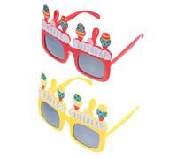 MAGICLULU 2pcs Birthday Glasses Ice Cream Design Photo Booth Props for Adults Lightweight Comfortable Party Eyewear Creative Fun Decoration for Social Media Photos