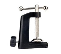 MAGICLULU 2pcs Black Aluminum Alloy C-Shaped Table Lamp Fixed Clip Microphone Bracket Base Clamp Holder for Desk Mounting in Home and Studio