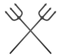MAGICLULU 2pcs Black Halloween Devil Fork Prop with Detachable Handle, Made of High Wear Resistance Abs Material, Comfortable to Touch, for Stage Performance and Masquerade