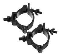 MAGICLULU 2pcs Black Wear-Resistant Aluminum Alloy Stage Light Truss Clamps with Thin Single Ring Hook for 48-52mm Pipes, Multipurpose Sturdy Lamp Hooks for Moving Head and Stage Lighting