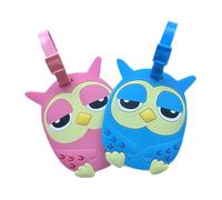 MAGICLULU 2pcs Cartoon Travel Luggage Tags Silicone Owl Shape Luggage Tags Creative Lovely Design Easy to Identify Writing Personal Information Travel Airport Baggage Claim Random Color