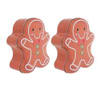 MAGICLULU 2pcs Christmas Gingerbread Tin Containers: Christmas Candy Box With Lid For Cookies And Treats - Metal Packaging Jar For Sweets Present Boxes