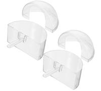 MAGICLULU 2pcs Clear Acrylic Bird Cage Food Dispenser for Parrots Practical Capacity Feeding Container Easy to Clean Reusable Bird Feeder for Pet Cages