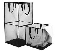 MAGICLULU 2pcs Clothes Storage Baskets Folding Laundry Hamper Double Layers Mesh Design Polyester Lightweight with Handles Large Capacity Simple Design for Home Decor and Bedrooms