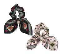 MAGICLULU 2pcs Colorful Polyester Scrunchy Hair Bands Smooth Texture and Lightweight Design Creative Hair Ties That Don't Pull Or Damage for Daily Use and Party