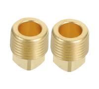 MAGICLULU 2pcs Copper Tube Plug Bspt Threaded End Caps Brass Boat Drain Plug Stoppers Leakproof Sealing for Yacht and Industrial Pipe Systems