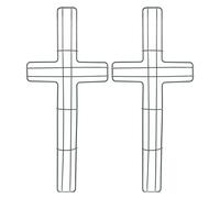 MAGICLULU 2Pcs Cross Metal Wreath 16 Inch Metal Wire Wreath Frame Floral Wreath Form for Easter Front Door Indoor Outdoor Hanging Decorations