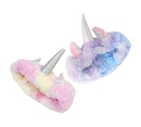 MAGICLULU 2pcs Cute Headband Spa Headband with Cute Design Plush Cloth Lightweight Elastic Design for Women Applying Makeup Home Use Assorted Color Random Color