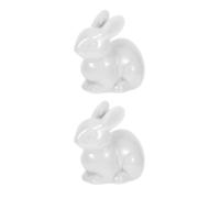 MAGICLULU 2pcs Decorative Toilet Bolt Caps Ceramic Bunny Shape Easy Installation Concealing Hardware Unique Design White for Bathroom Home and Rooms