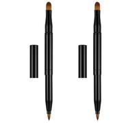 MAGICLULU 2pcs Double-headed Dual-purpose Makeup Brush Retractable Lip Brush Smooth Handle Plastic Artificial Fiber for Those Learning and Experimenting Makeup Professional Use Daily Use