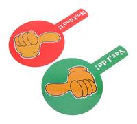 MAGICLULU 2pcs Double Sided Classroom Voting Paddles with Thumbs and Thumbs, Moistureproof Plastic Yes No Response Paddles with Markings for Teachers and Students in Judging Events
