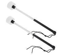 MAGICLULU 2pcs Drum Mallets with Felt Heads Stainless Steel Handle Percussion Sticks for Snare Drum Musicians Comfortable Grip Design for Drummers