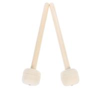 MAGICLULU 2pcs Drum Mallets with Wool Felt Head and Wood Handle for Bass Drum, Firm and Stable with Strong Striking Feeling, Beige Colour for Percussion Instrument Accessories