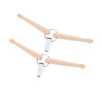 MAGICLULU 2pcs Drumstick Keychain Mini Wood Drum Sticks Keyring Percussion Accessories for Musicians Rhythm Practice