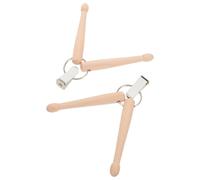 MAGICLULU 2pcs Drumstick Keychain Wood Mini Drum Sticks Keyring Percussion Music Key Holder for Drummers Keys Accessories