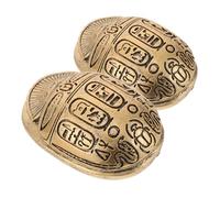 MAGICLULU 2pcs Egyptian Beetle Resin Statues with Intricate Hieroglyphs Ancient Scarab Amulets for Protection and Rebirth Collectible Figurines Home Office Decor for History Enthusiasts
