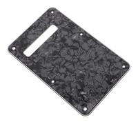 MAGICLULU 2pcs Electric Guitar Back Plate Cover 6-hole Tremolo Spring Cavity Protector with Rounded Edge Black Plastic and Metal Material for Musical Instrument Repair and Dust Protection
