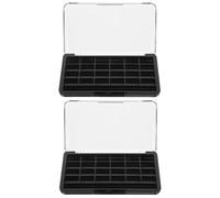 MAGICLULU 2pcs Empty Eyeshadow Palette Box with 24 Slots for Makeup Products, Compact Portable Black DIY Refillable Eyeshadow Storage Case for Home Use and Professional Appointments