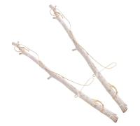 MAGICLULU 2pcs Farmhouse Rustic Wooden Rod Wall Hanging Decor with Driftwood Branches, Versatile Decoration for Living Spaces, Artistic Detailing, Boho Style Accent