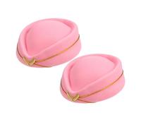 MAGICLULU 2pcs Flight Attendant Hat Women Felt Woolen Air Hostess Cap Vintage Stewardess Costume Accessories Warm Headwear for Themed Parties and Stage Performances