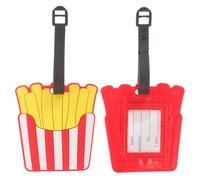 MAGICLULU 2pcs French Fries Luggage Tag Id Identifier Cute PVC Tags Providing Security for Personal Information Easy Carrying Travel Use with Styles of Luggage
