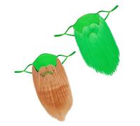 MAGICLULU 2pcs Funny Beard Masks St Patrick's Day Party Props Breathable Face Covers Green Brown Festival Gift