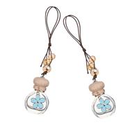 MAGICLULU 2pcs Glass Car Air Freshener Pendant Refillable Essential Oil Diffuser Bottles for Aromatherapy and Perfume Hanging Decoration