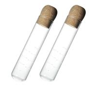 MAGICLULU 2pcs Glass Tea Infuser Tea Strainer Tube Shape Glass with Convenient Cork Stopper Stylish Elegant Design for Enthusiasts at Home Or Office