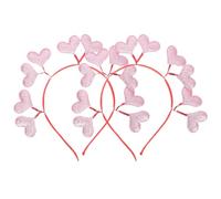 MAGICLULU 2pcs Glitter Heart Headband for Valentine's Day Hair Accessory Heart Shaped Felt and Cloth Material Not Easy to Deform Holds Hair Shape for Party Costume