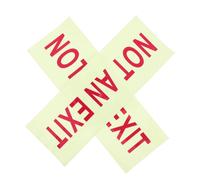 MAGICLULU 2pcs Glow in Dark Sign Glow-in-the-dark Self-adhesive Exit Directional Sign Pvc Material High Visibility Red Not An Exit for Emergency Preparedness and Evacuations