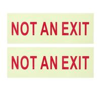 MAGICLULU 2pcs Glow-in-the-dark Not An Exit Warning Sign Stickers for Doors, Red Pvc Safety Signs with Reliable Design, Self-adhesive for Building and Facility Use