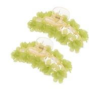 MAGICLULU 2pcs Green Floral Hair Claw Clips for Women Large Jaw Clips with Non-slip Hold Multiflower Design Hair Accessories for Sweet Hairstyles Hidden Back Head Placement Suitable for All