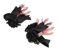 MAGICLULU 2pcs Halloween Hair Clip Featuring Realistic Severed Hand with Detailed Scar Stitches, Black Bow and Spider Design, Made of Cloth and Plastic, for Festival or Theme Party in Gothic