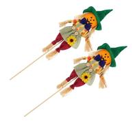 MAGICLULU 2Pcs Halloween Scarecrow Garden Decorations Adorable Pumpkin Ornaments for Outdoor Lawn Party Multi Color Festive Halloween Adornment Suitable for Indoor and Outdoor Use