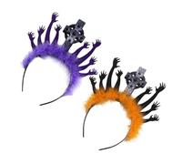 MAGICLULU 2pcs Halloween Themed Zombie Hand and Tombstone Headband Sturdy Lightweight Hair Accessories for Women Comfortable Ergonomic Design for Masquerade Costume Party and Day Dead Events