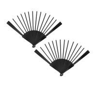 MAGICLULU 2pcs Handheld Fan Frame DIY Folding Fans Plastic Black for Crafts